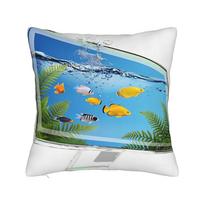 Retro Digital Aquarium Fishbowl Frutiger Aero Square Pillowcases Polyester Car  Cushion Cover Cool Decor Pillowcase 40*40 40x40cm