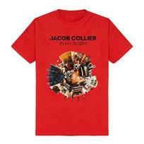 Jacob Collier Guitar Logo Daily Basic Versatile Style Fun Aesthetic Casual Comfortable High Quality Cotton Short Sleeve Unisex XS raudona