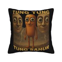 Tung Tung Tung Sahur Pillowcase Cushion Cover Decor Italian Brainrot Meme Throw Pillow Case Cover Sofa Drop Shipping 45*45cm 40x40cm