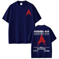 Anuel Aa Rhlm 2 Real Hasta La Muerte Album Print TShirts For Unisex Unisex Harajuku Hip Hop Street 100 Cotton Short Sleeve TShirt S