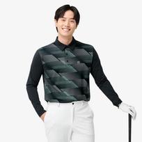 Pro World Cup [Pwx]Q125-3303-1De Men'S Printed Golf Hiking Polo Shirt Dark Green/95