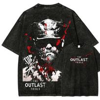 Siaubo Veiksmo Nuotykių Žaidimas The Outlast Trials Grafinis Spaudinys Marškinėliai Vyrams Moterims Streetwear Marškinėliai Negabaritiniai Retro Skalbtas Medvilninis Viršus L black