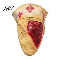 Halloween Costume Party Accessory Scary Nurse Masque, Horror Blood Latex Full Face Masque for Cosplay, Haunted House Prop, Theme Decoration