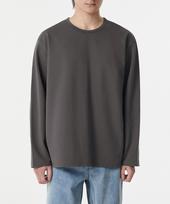 Musinsa Standard Heavy Ponte Relaxed Crew Neck Long Sleeve T-Shirt [Gunmetal] Gunmetal/3Xl