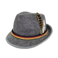 Dress Up Oktoberfest Hat Bavarian Costume Cosplay Cap Outdoor Events Feather Decors Hat  Men Women dark grey