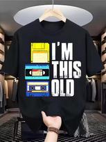 Im This Old Retro Tech Tshirt Vintage Floppy Disk Vhs Cassette Tape Graphic Funny Black Tee 90s Nostalgia Short Sleeve Gift S