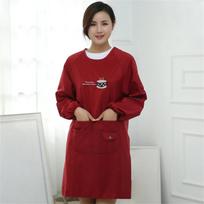 Kitchen Apron Multicolor Long Sleeves Large Pockets 33x26x3cm Easy Clean Unisex Cooking Apron