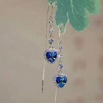 New Black Crystal Drop-shaped Earrings For Women Shining Zircon Love Heart Waterdrop Charm Earring Wedding Luxury Jewelry Gifts