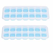 2pcs Spill-Resistant Ice Cube Mold Food Grade Silicone Freezer Ice Mold Durable Ice Cube Tray  Home mėlyna