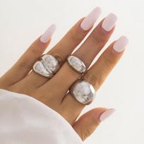 DIEZI Steampunk Exaggerated Open Rings For Women Men Geometric Gold Silver Color Knuckle Joint Ring Sets 2025 New Jewelry
