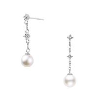 Vendome Aoyama Platinum Akoya Pearl Long Earrings APVA2592 PA [Official] platina