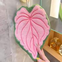 1PC plant leaf hand towel hanging type kitchen bathroom bathroom portable towel rag water suction cleaning plant handkerchief 16* 25cm