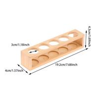 5/6 skylučių medinis eterinių aliejų laikymo stovas, tinkantis 30 ml buteliukams, stalviršio ekspozicinis stovas aromaterapijos buteliukams laikyti 5 holes