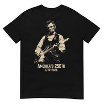 Abraham Lincoln Playing Guitar 4th July 250th Anniversary T-Shirt L