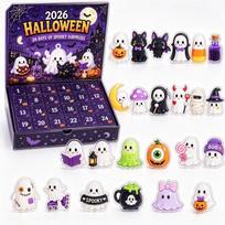 2026 Halloween Advent Calendar – Days Countdown with 2D Acrylic Ornaments for Kids Teens Adults One Size black