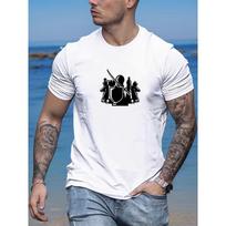 Men's Chess Pattern Summer Casual Crew Neck Short Sleeve T-Shirt M balta