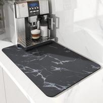 VIKAMA Coffee Machine Mat Rubber Backing Water-Absorbent Dish Drying Pad Kitchen Worktop Drainage Mat Home Decor (as the picture,30x40cm 12x16inch)