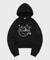 Palet Glitter Luna Crop Hoodie Black Black/M