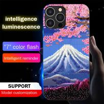 Gothic Fuji Sound-Activated LED Flash Case – Glowing Glass Cover for IPhone Samsung 【Style B】For Iphone 17 Pro Max