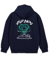 Astral Projection Heart Bomb Oversized Wide Shoulder Hoodie_Navy L