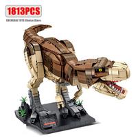 Juros periodo parko dinozaurų pasaulis statybiniai blokai Tyrannosaurus Rex plytų rinkiniai Brachiosaurus berniukų žaislai vaikams Kalėdų dovanos gray