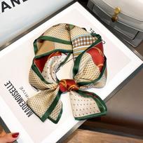 Spring and Summer Silk Scarf Women's Long Neckband Small Silk Scarf Fashion Collar Decoration Small Neckband Hair Band 150X13cm beige