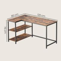 Kampinis stalas 120x80x76 cm Rudos medienos ir plieno