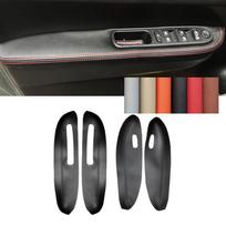 Leather Door Armrest Cover For Peugeot 307 2004 2005 2006 2007 2008 2009 2010 2011 2012 2013 Car Door Armrest Panel Cover Trim Front Black-red line