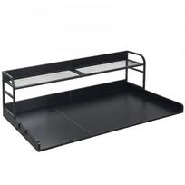 Skalbimo-džiovinimo mašinos stalviršio lentyna 137x69.9x41.9 cm juoda medžio saugykla