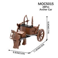 MOC Medieval Wagon Carriage Horses Stable Building Blocks Military War Street View Compatible Figures Toys For Children Kid Gift