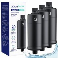 AquaFloow dušo filtras mažina chloro kiekį minkština vandenį juodas - 3 vnt.