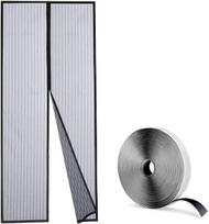 Mikiuly magnetinis tinklelis nuo uodų durims 90x210 cm, juodas