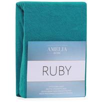 Amelia Home frotinė paklodė su guma Ruby, 140–160x200+30 cm, turkio spalvos