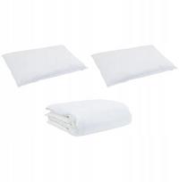 vidaXL Kołdra z poduszką 3 pcs Biały Puch (3377006 VidaXL) | 3377006 VidaXL | 8721288610454