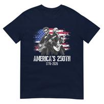 George Washington Lincoln Playing Guitar 4th July 250th TShirt S