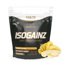 Evolite Isogainz 1kg Gainer su išrinktu ir koncentruotu baltymu, bananų skonio