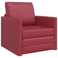 Grindų sofa-lova 2-in-1 Burgundijos raudona 74x77x81 cm Dirbtinė oda