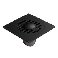 Brass Washing Machine Floor Drain with Anti Odor Drainer Bathroom 10x10 CM Square Matte Black Shower Floor Drain (Matte black,Brass) matinė juoda spalva