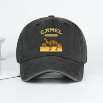 Vintage Camel Desert Scene Print Washed Baseball Cap  Adjustable Unisex Vintage Cap for Outdoor Hiking and Mountaineering 1pc