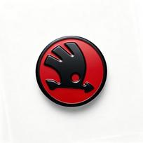1Pcs 43mm 5 Colors Optional Steering Wheel Hub Sticker Gloss Resin Skoda Bird Logo Replacement Decal Car Interior Modification Accessories raudona
