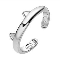 Fashion Women Finger Rings Pet Dog Paw Cat Ears Leaves Open Design Minimalist Ring Wedding Party Adjustable Ring Jewelry Gift Resizable