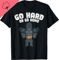 Cotton Sport Top Gym Go Hard Or Home Workout Motivation Fitness Unisex TShirt Graphic Vintage Classic Funny Short Sleeve Tee S