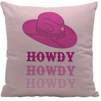 Home Decor Cowboy Style: Hat, Disco Ball, Cowboy Boots Pattern Cushion Cover Suitable for Sofa Bedroom Car Pillow Cover 40x40cm