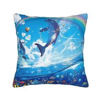Frutiger Aero Square Pillow Cases  Cushion Cover Creative Zipper Decor Throw Pillow Case Cover for Living Room 40x40cm 40x40cm