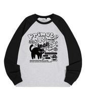 Prime Eight Mad Cat Oversized Raglan Long Sleeve 5 Colors Charcoal/1