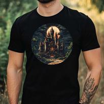 T-Shirt Herren Burg Pixel Art Motiv Baumwolle Größe XS bis 5XL XXL