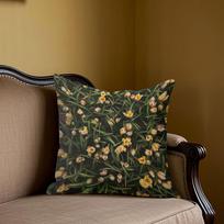 Yellow Tulip Field square Jacquard Pillow Cover for Sofa Office Waist Cushion Cover Home Decorative Pillowcase 40x40cm