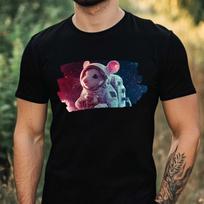 T-Shirt Herren Maus als Astronaut Motiv Baumwolle Größe XS bis 5XL XXXL