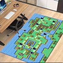 Nostalgic Retro Game Themed Rug, Anti-Slip Mat with 8-Bit Pixel Map Design for Gaming Room Bedroom, Gamer Decorative Carpet 60cm x 90cm