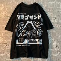 American Rabbit Volcano Retro Cartoon Print Short Sleeve TShirt Unisexs Fashion Loose AllMatch Couple TShirt Graphic T Shirts S